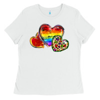 White Pride hearts Ladies Tee - FaDigitalArtStudio