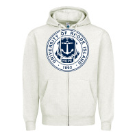 Oatmeal Heather University Of Rhode Island Zipper Hoodie - linhVisuals