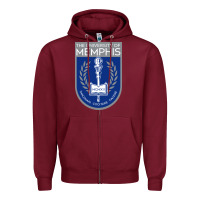 Burgundy University Of Memphis Zipper Hoodie - linhVisuals