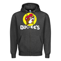 Charcoal Heather bucc ee's tshirt Zipper Hoodie - linhVisuals
