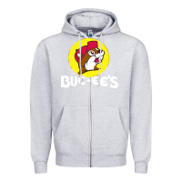 Heather Grey bucc ee's tshirt Zipper Hoodie - linhVisuals