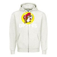 Oatmeal Heather bucc ee's tshirt Zipper Hoodie - linhVisuals