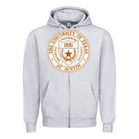 Heather Grey University Of Texas At Austin Zipper Hoodie - linhVisuals