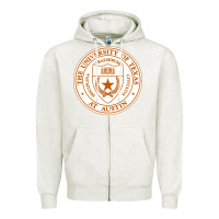 Oatmeal Heather University Of Texas At Austin Zipper Hoodie - linhVisuals
