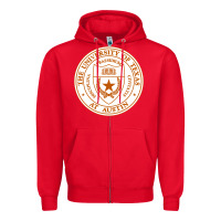 Red University Of Texas At Austin Zipper Hoodie - linhVisuals