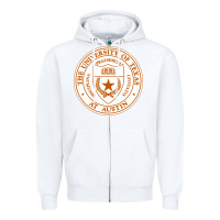 White University Of Texas At Austin Zipper Hoodie - linhVisuals