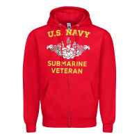 Red submarine veteran tshirt Zipper Hoodie - linhVisuals