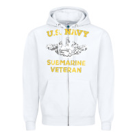 White submarine veteran tshirt Zipper Hoodie - linhVisuals