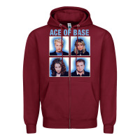 Burgundy vintage Ace Of The Base Zipper Hoodie - linhVisuals