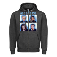Charcoal Heather vintage Ace Of The Base Zipper Hoodie - linhVisuals