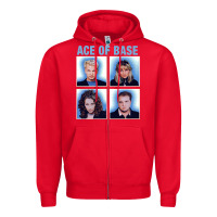 Red vintage Ace Of The Base Zipper Hoodie - linhVisuals