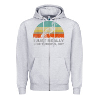 Heather Grey funny i just really like turkeys thanksgiving Zipper Hoodie - linhVisuals