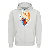 Dove Grey lola bunny gril Zipper Hoodie - linhVisuals