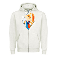 Oatmeal Heather lola bunny gril Zipper Hoodie - linhVisuals