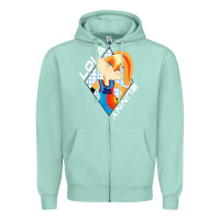 Seafoam lola bunny gril Zipper Hoodie - linhVisuals