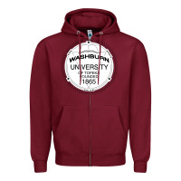 Burgundy Washburn University Zipper Hoodie - linhVisuals