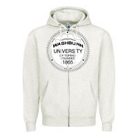 Oatmeal Heather Washburn University Zipper Hoodie - linhVisuals