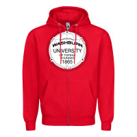 Red Washburn University Zipper Hoodie - linhVisuals