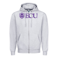 Heather Grey East Carolina University Zipper Hoodie - linhVisuals