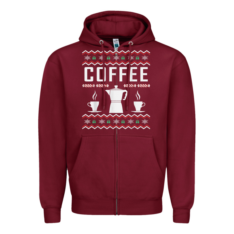 Coffee Ugly Sweater Christmas Zipper Hoodie by linhVisuals | Teevron