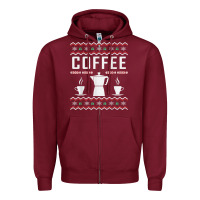 Burgundy coffee ugly sweater christmas Zipper Hoodie - linhVisuals