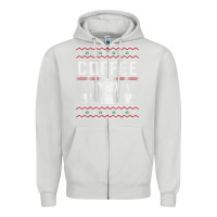 Dove Grey coffee ugly sweater christmas Zipper Hoodie - linhVisuals