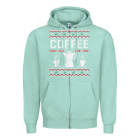 Seafoam coffee ugly sweater christmas Zipper Hoodie - linhVisuals