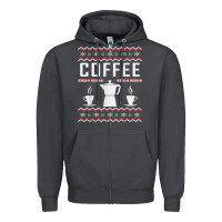 Smoke coffee ugly sweater christmas Zipper Hoodie - linhVisuals