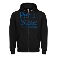 Black Peru State College Wordmark Zipper Hoodie - linhVisuals