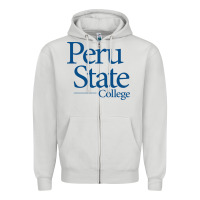 Dove Grey Peru State College Wordmark Zipper Hoodie - linhVisuals