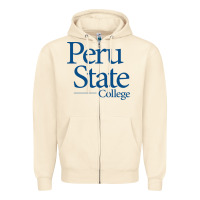 Sandshell Peru State College Wordmark Zipper Hoodie - linhVisuals