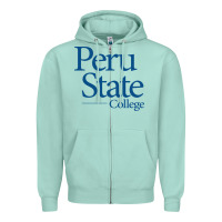 Seafoam Peru State College Wordmark Zipper Hoodie - linhVisuals