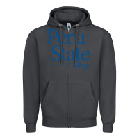 Smoke Peru State College Wordmark Zipper Hoodie - linhVisuals