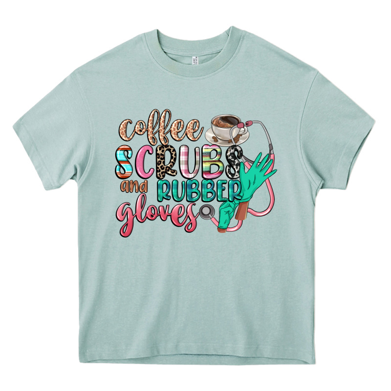 Coffee Scrubs And Rubber Gloves Heavy Core Tee by CowGirlArtShop | Teevron