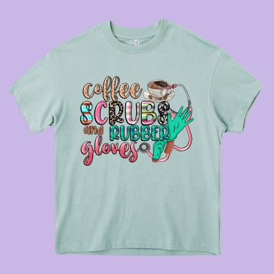 Coffee Scrubs And Rubber Gloves Heavy Core Tee Designed By Cowgirlartshop