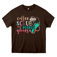 Chocolate Brown coffee scrubs and rubber gloves Heavy Core Tee - CowGirlArtShop