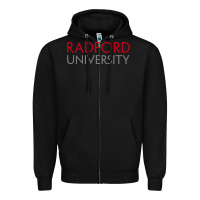 Black Radford University Wordmark Zipper Hoodie - linhVisuals