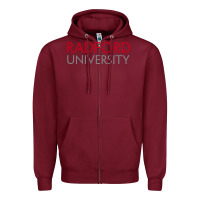 Burgundy Radford University Wordmark Zipper Hoodie - linhVisuals