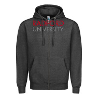 Charcoal Heather Radford University Wordmark Zipper Hoodie - linhVisuals