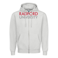 Dove Grey Radford University Wordmark Zipper Hoodie - linhVisuals