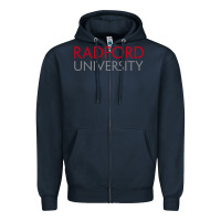 Navy Radford University Wordmark Zipper Hoodie - linhVisuals