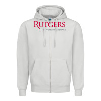 Dove Grey Rutgers University Newark Logotype Zipper Hoodie - linhVisuals