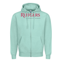 Seafoam Rutgers University Newark Logotype Zipper Hoodie - linhVisuals