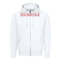 White Siue Wordmark Zipper Hoodie - linhVisuals