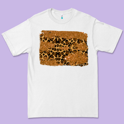 Leopard Glitter Background Premium Tee Designed By Ranaportraitstore