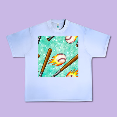 Baseball Bat With Thunders Seamless Pattern Urban Heavy Tee Designed By Bundleandbundleshop