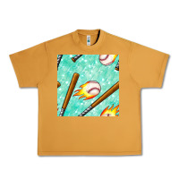Peanut Butter baseball bat with thunders seamless pattern Urban Heavy Tee - BundleAndBundleShop