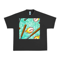 Pigment Black baseball bat with thunders seamless pattern Urban Heavy Tee - BundleAndBundleShop