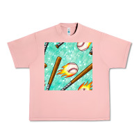 Salmon baseball bat with thunders seamless pattern Urban Heavy Tee - BundleAndBundleShop