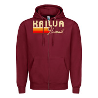Burgundy kailua hawaii Zipper Hoodie - linhVisuals